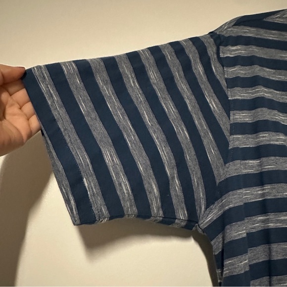 Coastaoro Mens Blue Striped Short Sleeve Button-Up Shirt Size XL - Picture 7 of 8